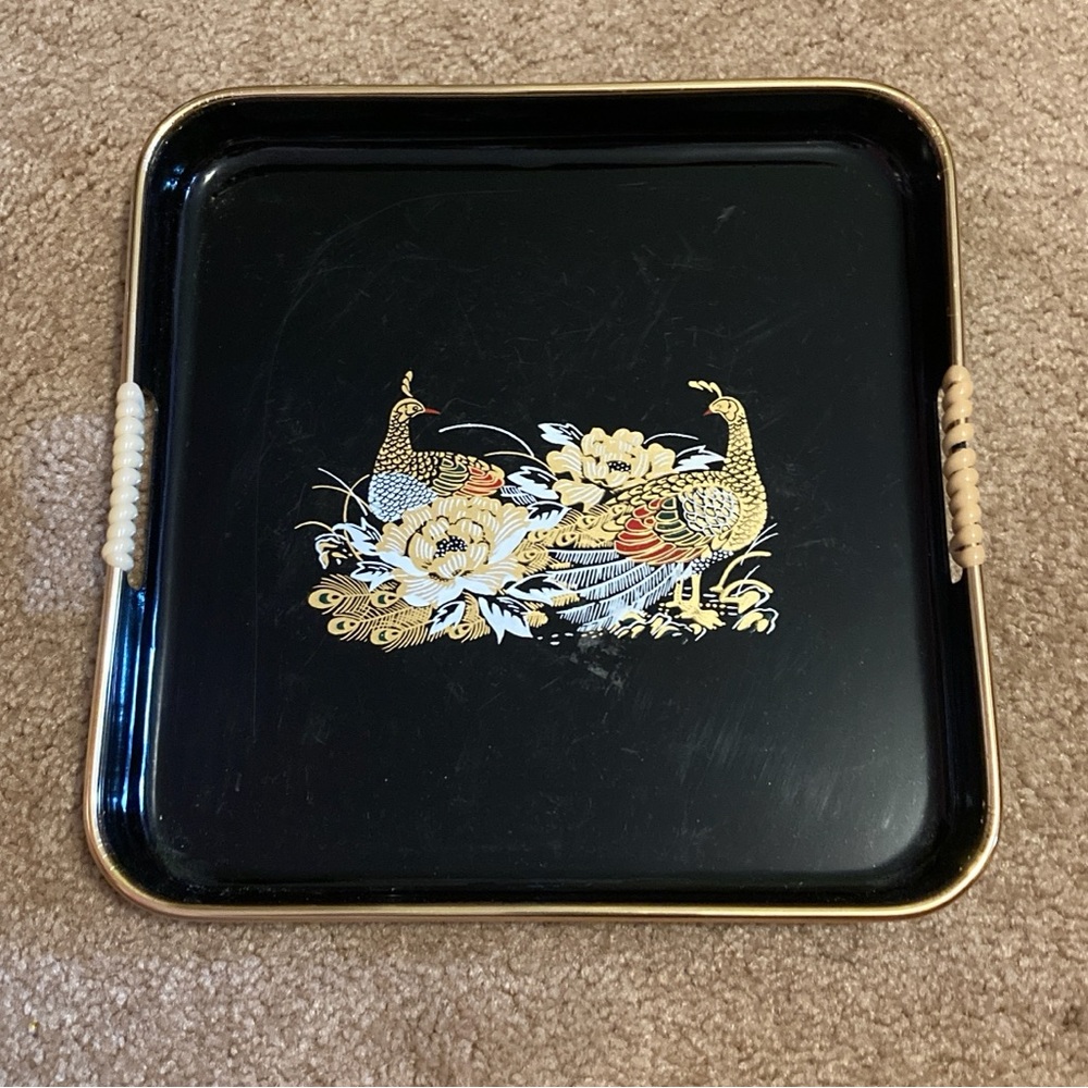 Asian Designed Tray, Teapot and Cups